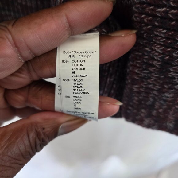 Gap Womens Toggle Cardigan Sweater Medium Maroon Multi Knit - Picture 6 of 9